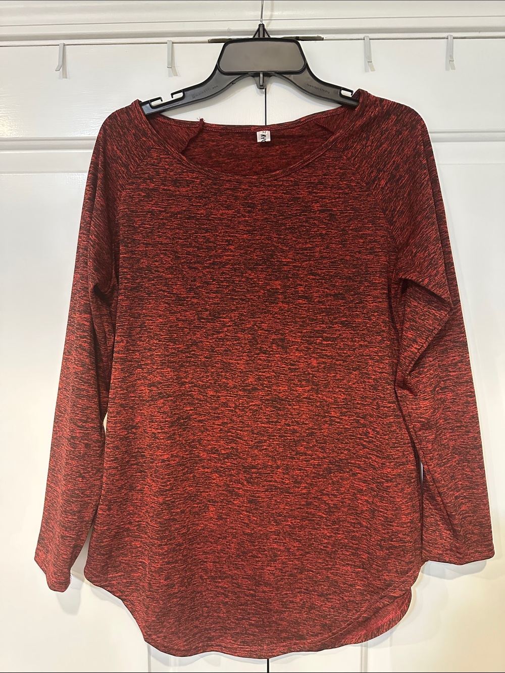 Women's Long-Sleeve Heathered Red Top